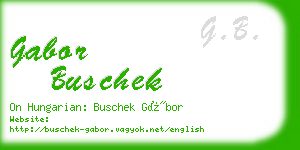 gabor buschek business card